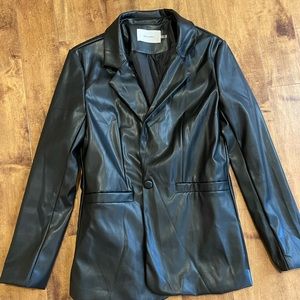 Black small leather blazer